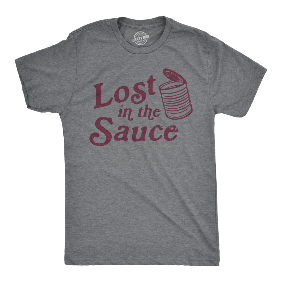 Mens Lost In The Sauce Tshirt Funny Thanksgiving Dinner Turkey Day Cranberry Sauce Tee Image 1