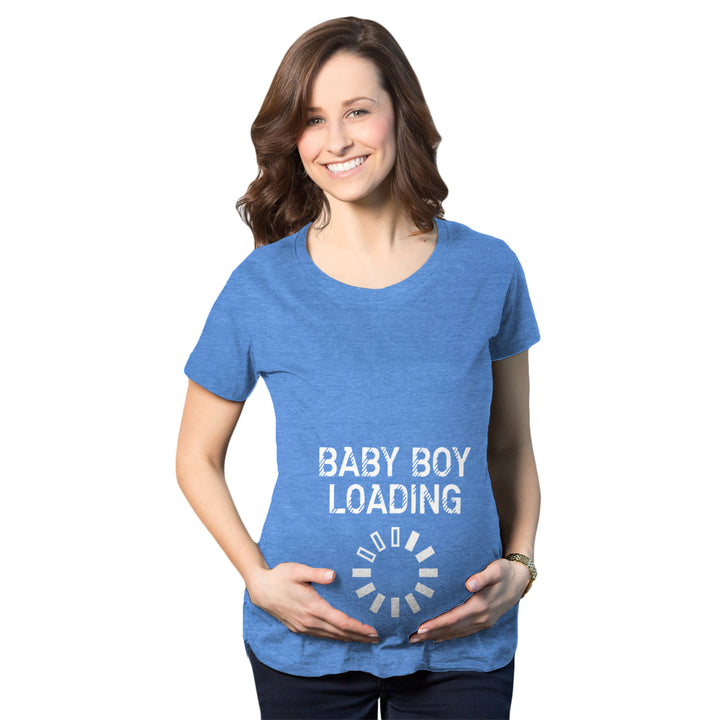 Maternity Baby Boy Loading Funny Nerdy Pregnancy Announcement T shirt Image 1