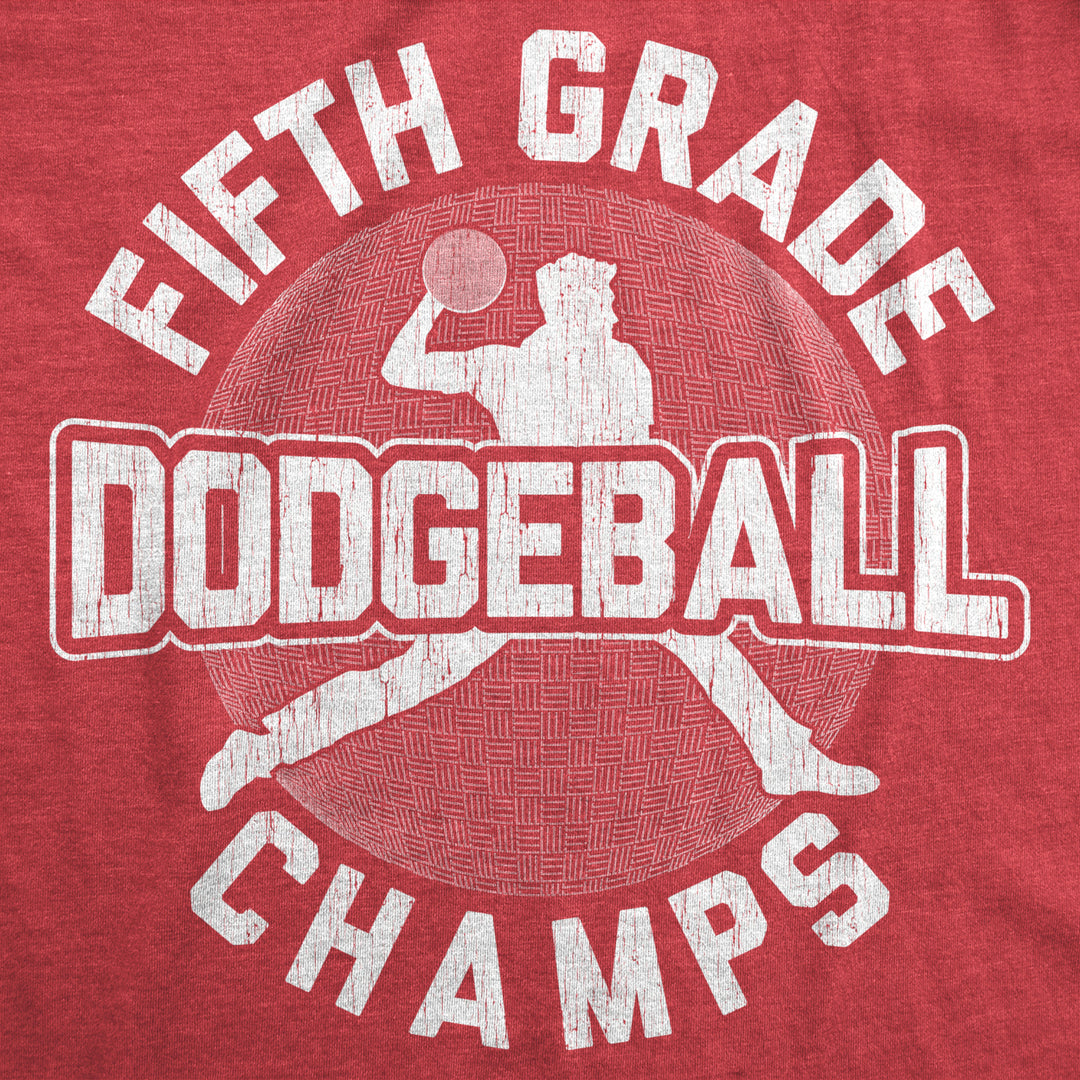 Mens Fifth Grade Dodgeball Champs T shirt Funny Vintage 80s Gym Cool Graphic Tee Image 2