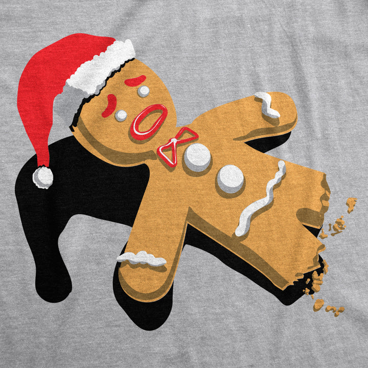 Half-Eaten Gingerbread Man t-shirt Funny Mens Christmas T-Shirts Image 2