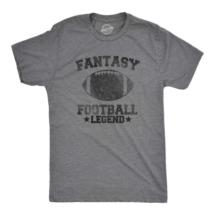 Mens Fantasy Football Legend Funny T shirt Season Novelty Graphic Dad Gameday Image 1