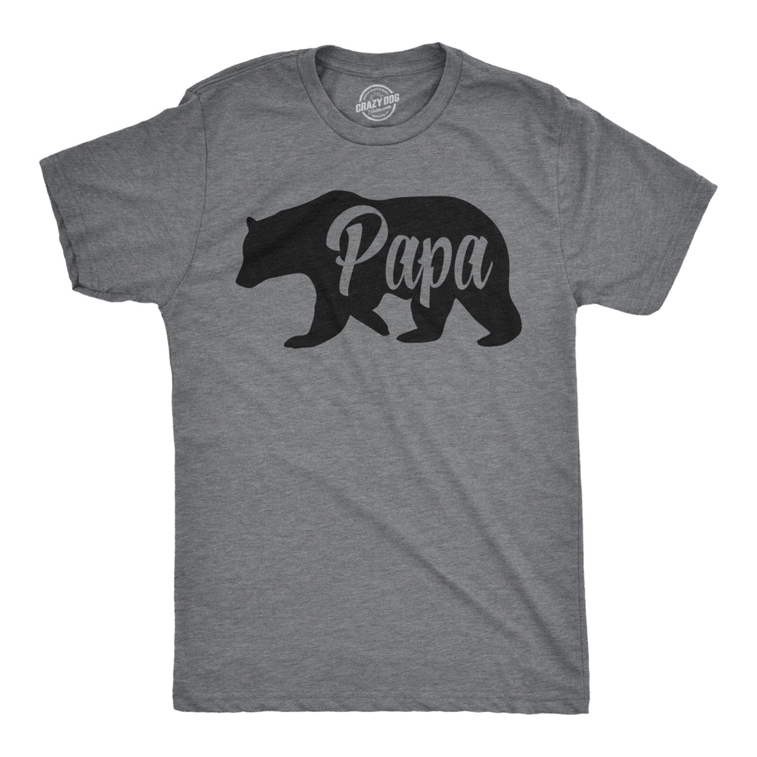 Mens Papa Bear Funny Shirts for Dads Gift Idea Humor Novelty Tees Family T shirt Image 1