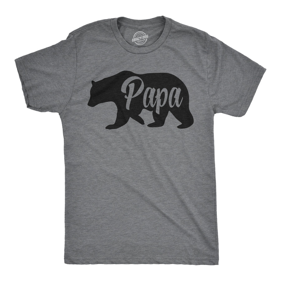 Mens Papa Bear Funny Shirts for Dads Gift Idea Humor Novelty Tees Family T shirt Image 1