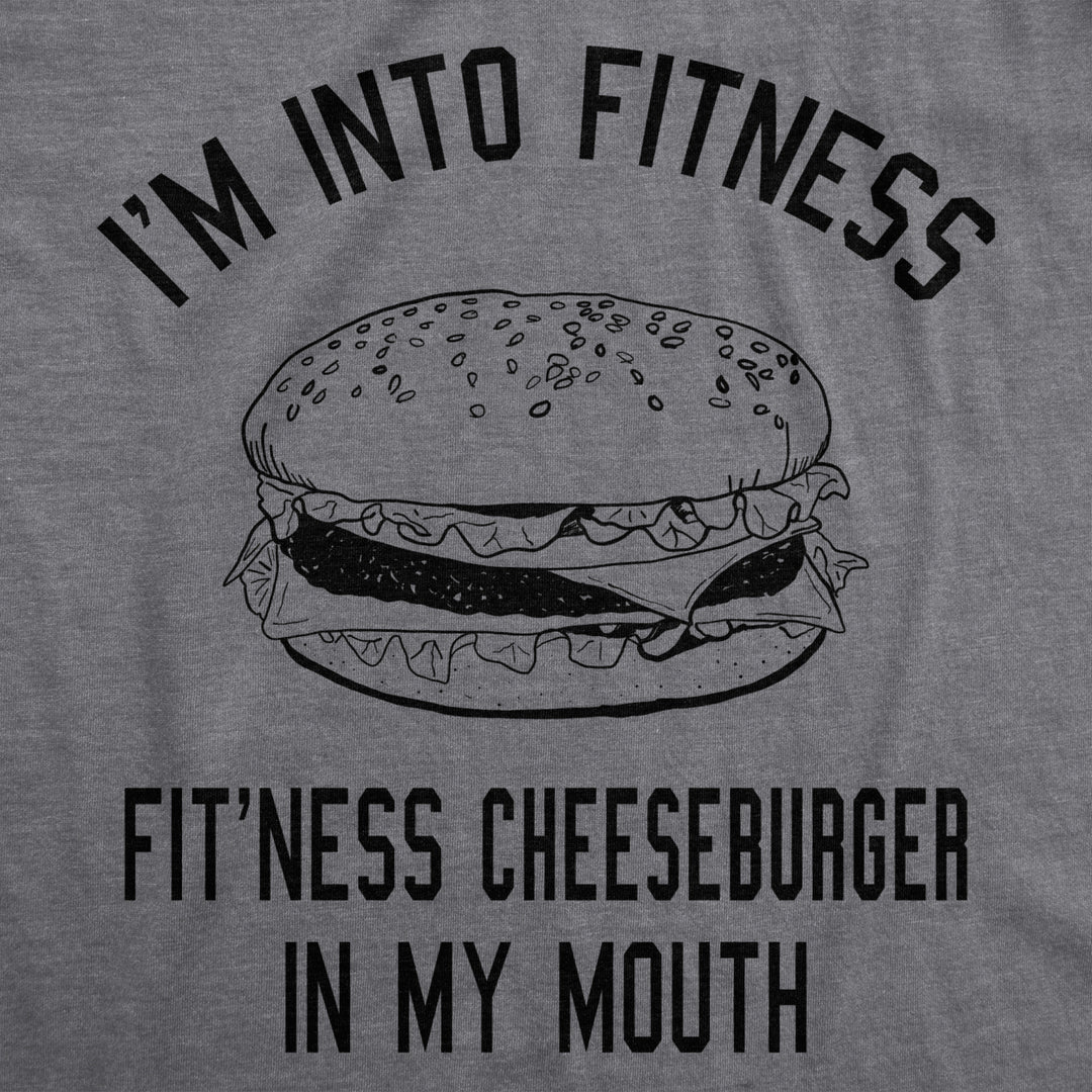 Mens Fitness Cheeseburger In My Mouth Tshirt Funny Junk Food Tee For Guys Image 2