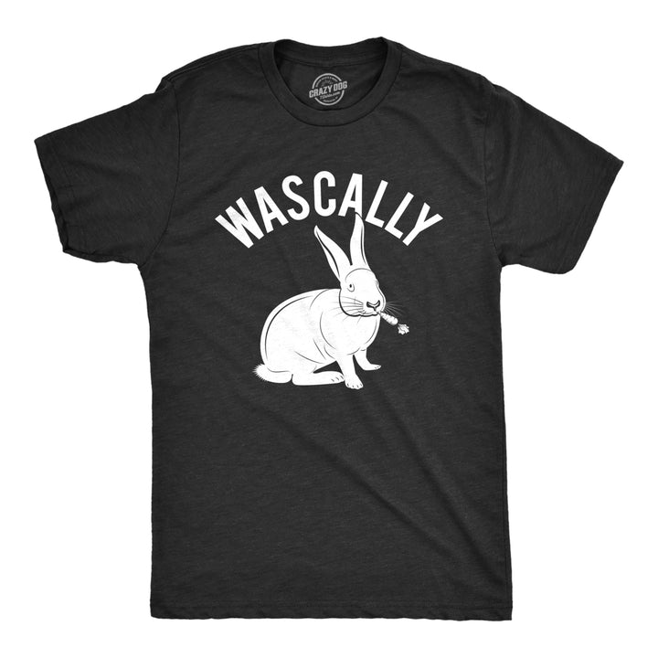 Mens Wascally Rabbit Tshirt Funny Easter Bunny Cartoon Graphic Tee Image 1