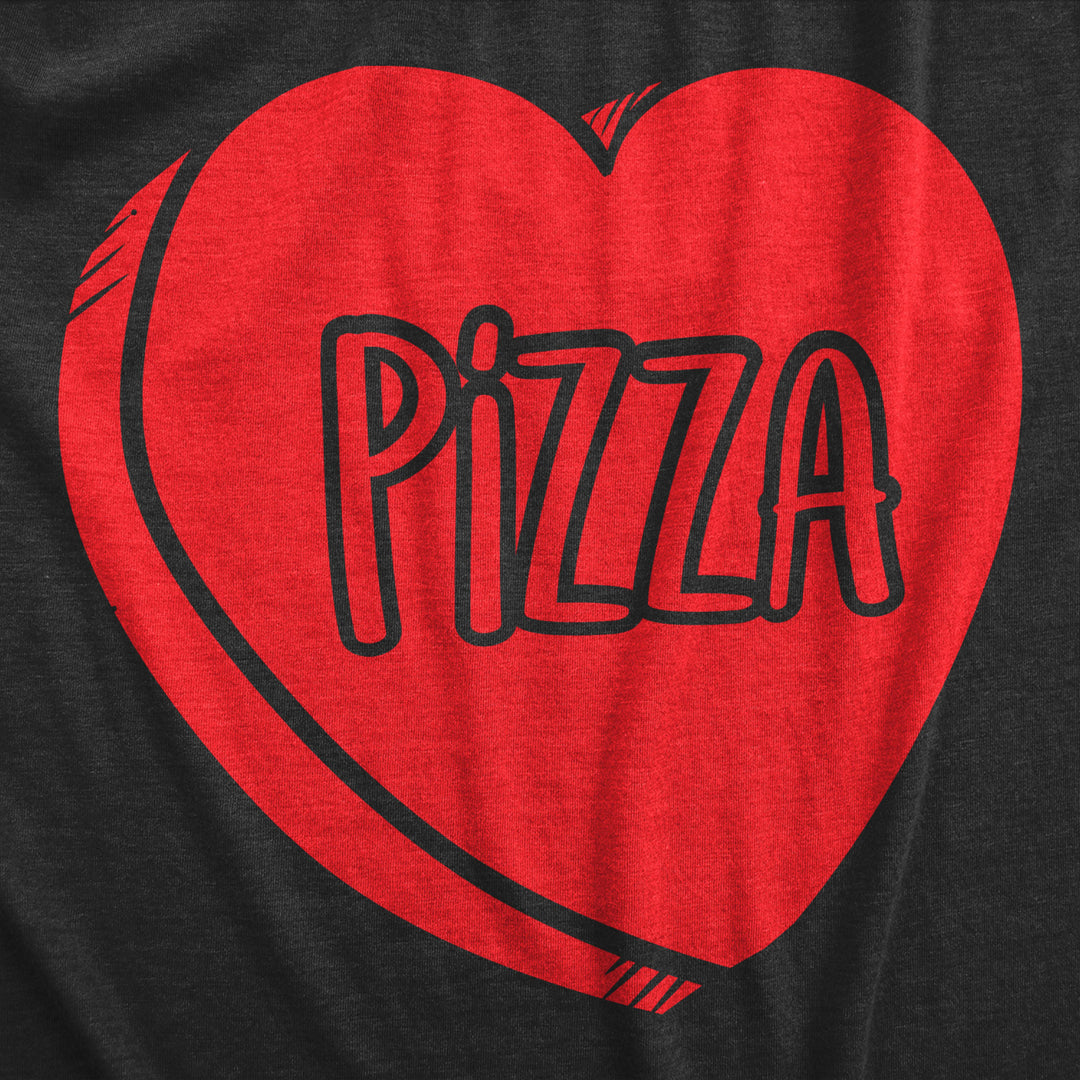 Mens Pizza Candy Heart Funny Pizza Lovers Valentines Day Relationship T shirt Image 2