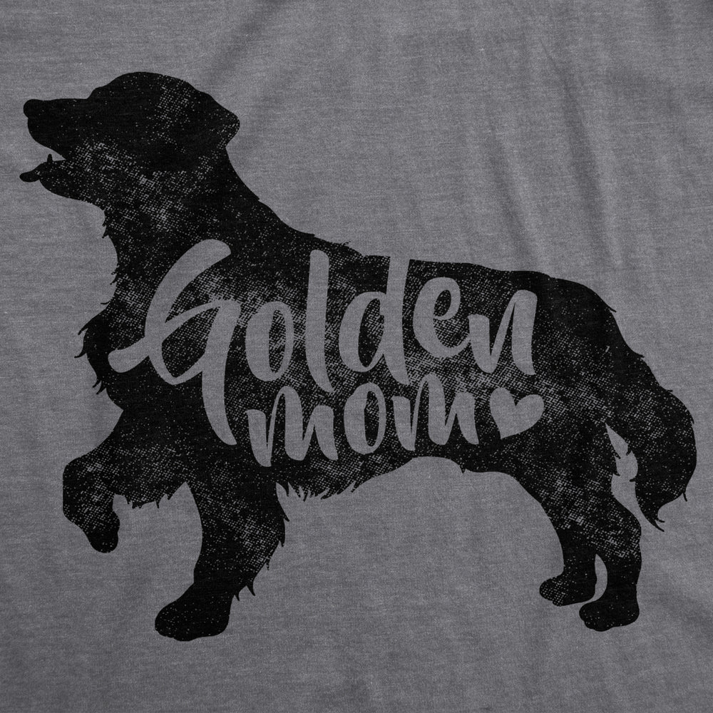 Womens Golden Mom Tshirt Cute Dog Lover Retriever Tee Image 2