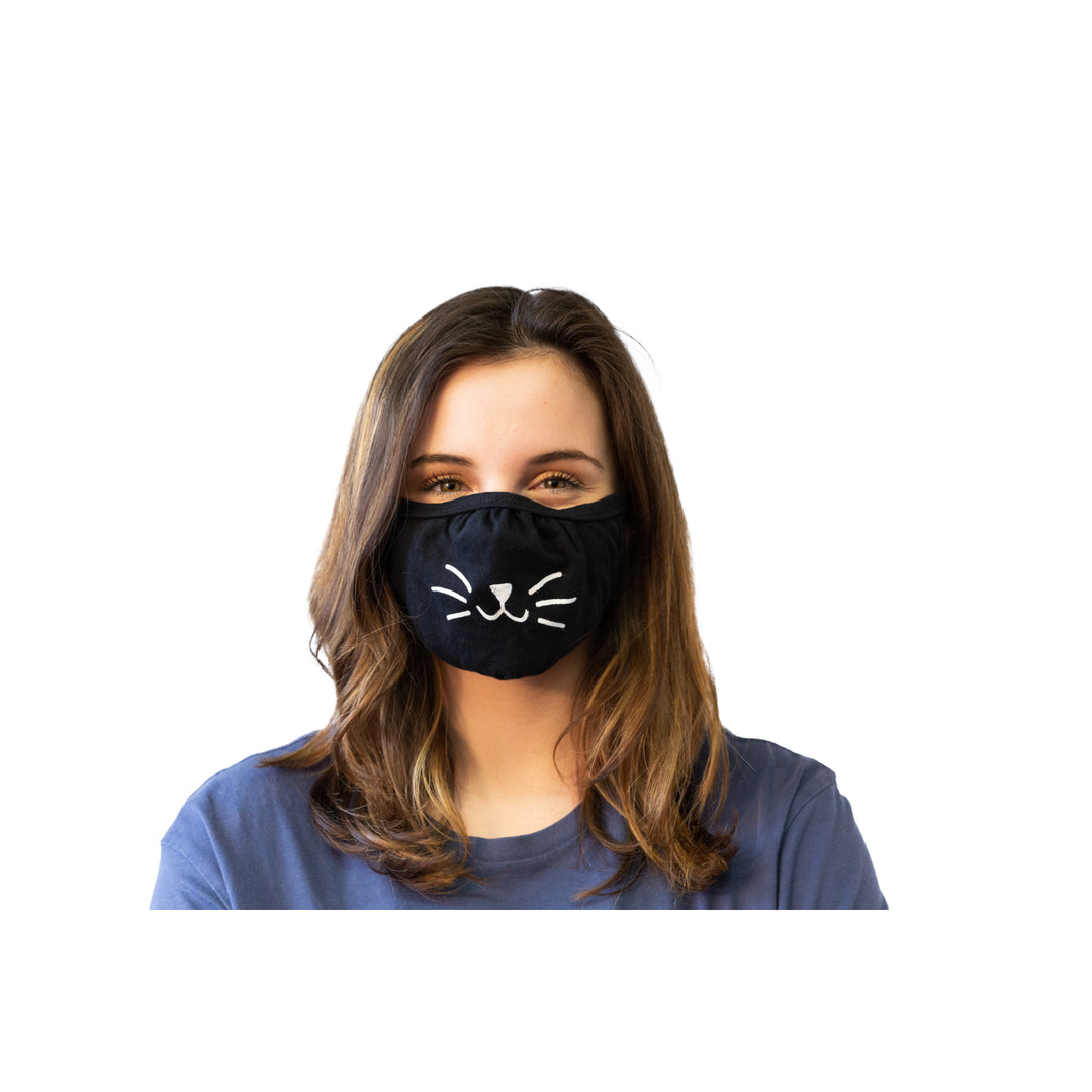 Cat Whiskers Face Mask Funny Pet Kitty Lover Novelty Nose And Mouth Covering Image 6