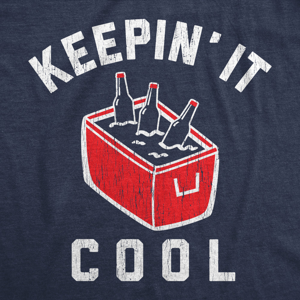 Mens Keepin It Cool Tshirt Funny Beer Cooler Ice Chest Summer Grilling Graphic Tee Image 2