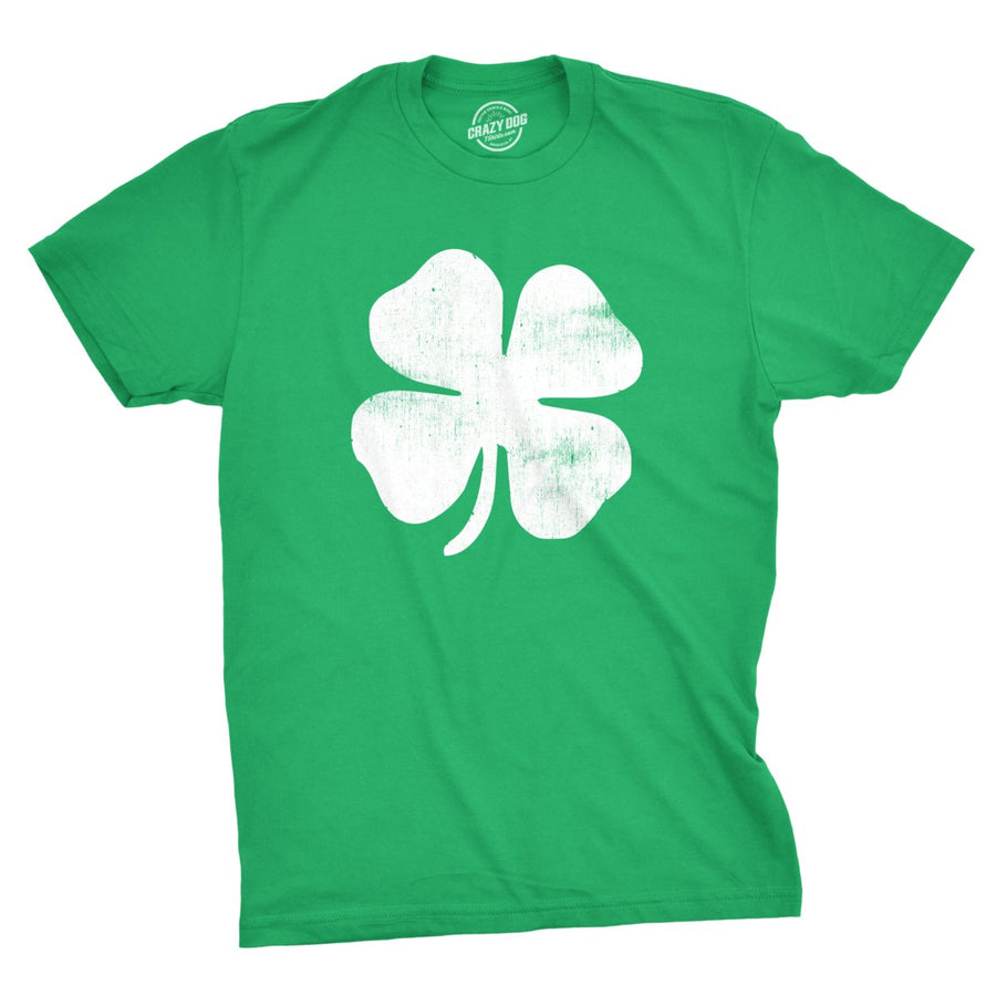 Mens Four Leaf Clover T Shirt Funny Saint Patricks Day Shamrock Lucky Irish Tee Image 1