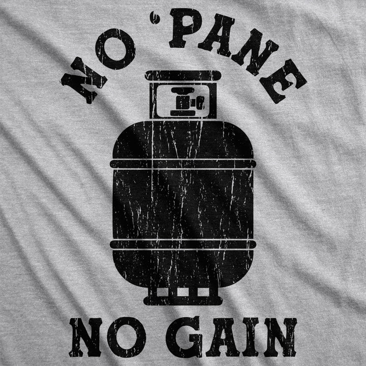 Mens No Pane No Gain Tshirt Funny BBQ Grilling Camping Propane Graphic Novelty Tee Image 2