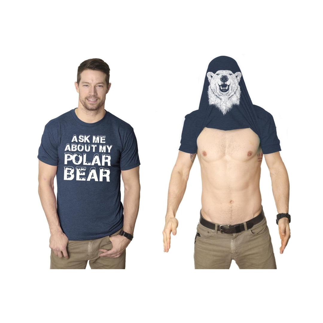 Ask Me About My Polar Bear T Shirt Funny Zoo Animal Flip Up Tee Image 6