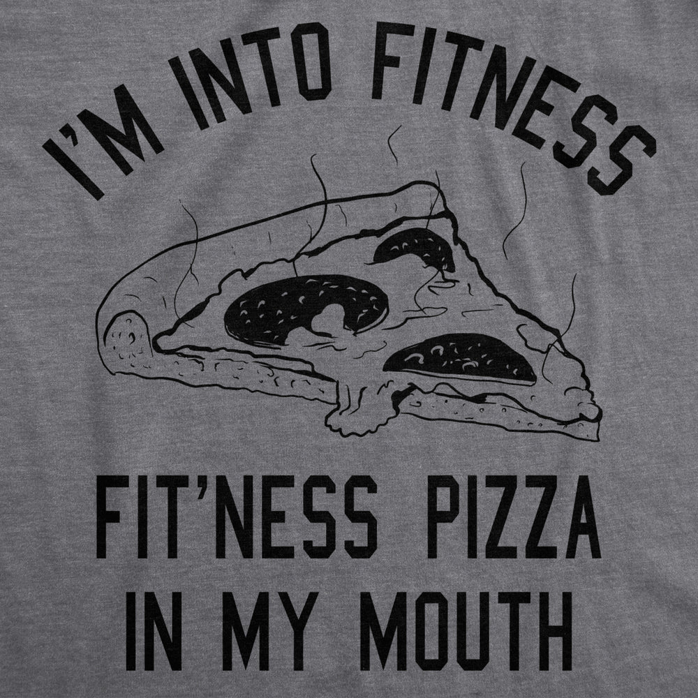 Mens Fitness Pizza In My Mouth TShirt Funny Fitness Workout Foodie Tee For Guys Image 2