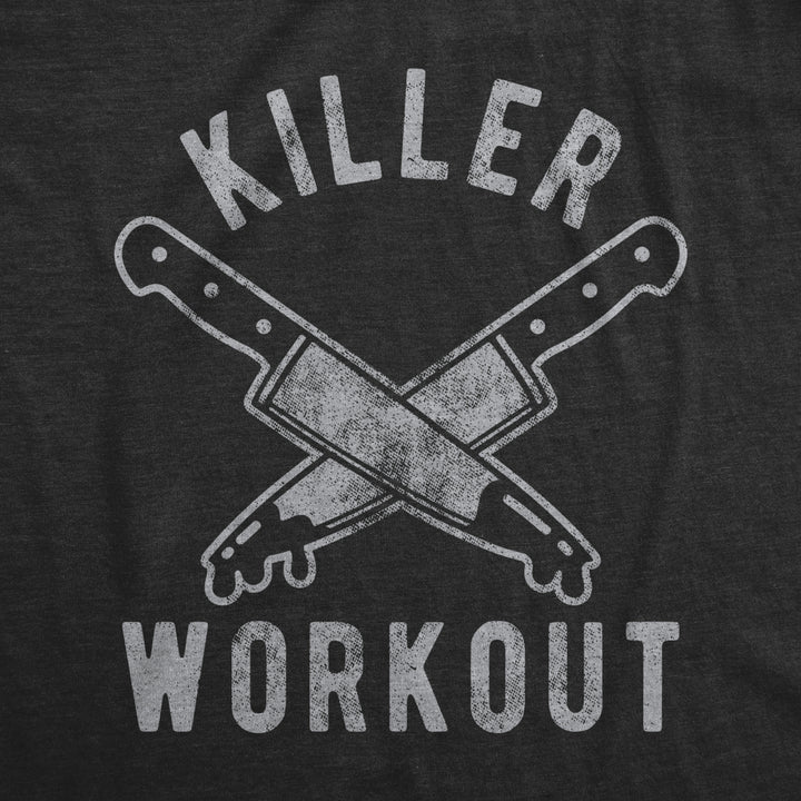 Killer Workout Womens Fitness Tank Funny Fitness Knife Sarcastic Murder Graphic Shirt Image 2