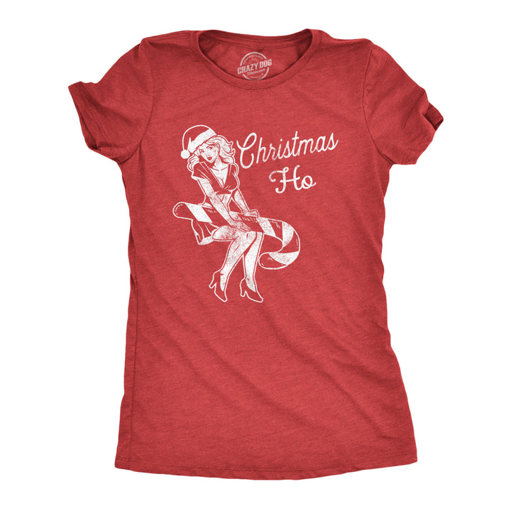 Womens Christmas Ho Tshirt Funny Holiday Party Mrs. Claus Novelty Tee Image 1