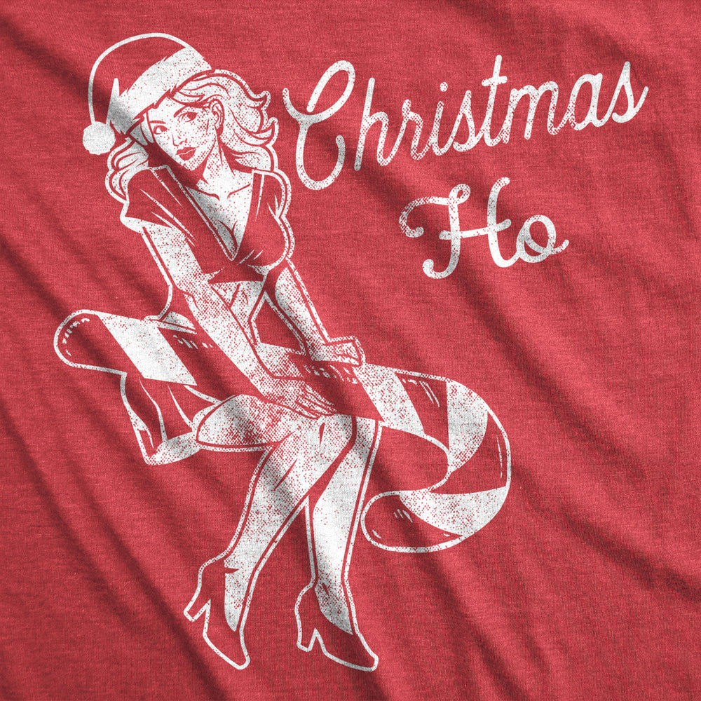 Womens Christmas Ho Tshirt Funny Holiday Party Mrs. Claus Novelty Tee Image 2