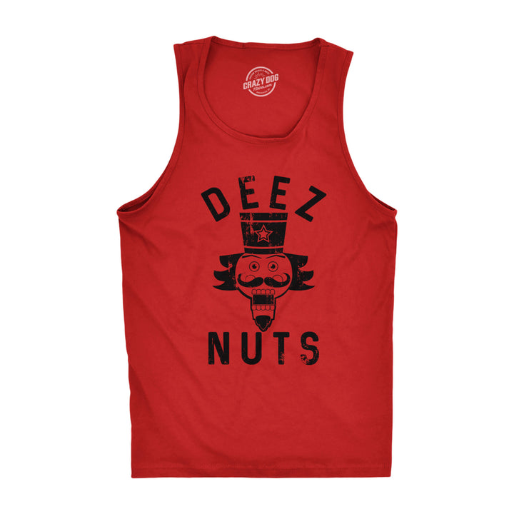 Mens Deez Nuts Fitness Tank Funny Christmas Nutcracker Sarcastic Graphic Tanktop Image 1