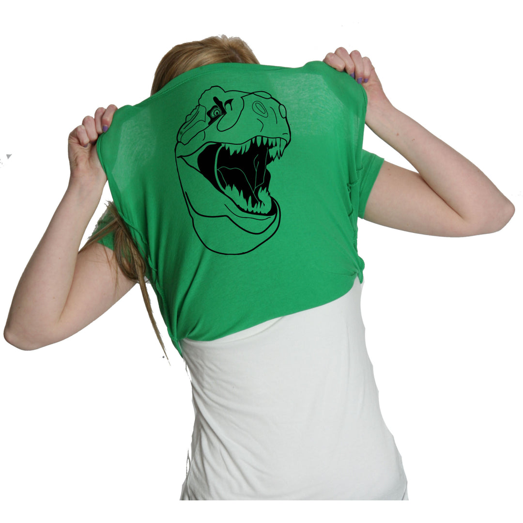 Womens Ask Me About My Trex T shirt Funny Cool Dinosaur Flip Graphic Novelty Tee Image 4