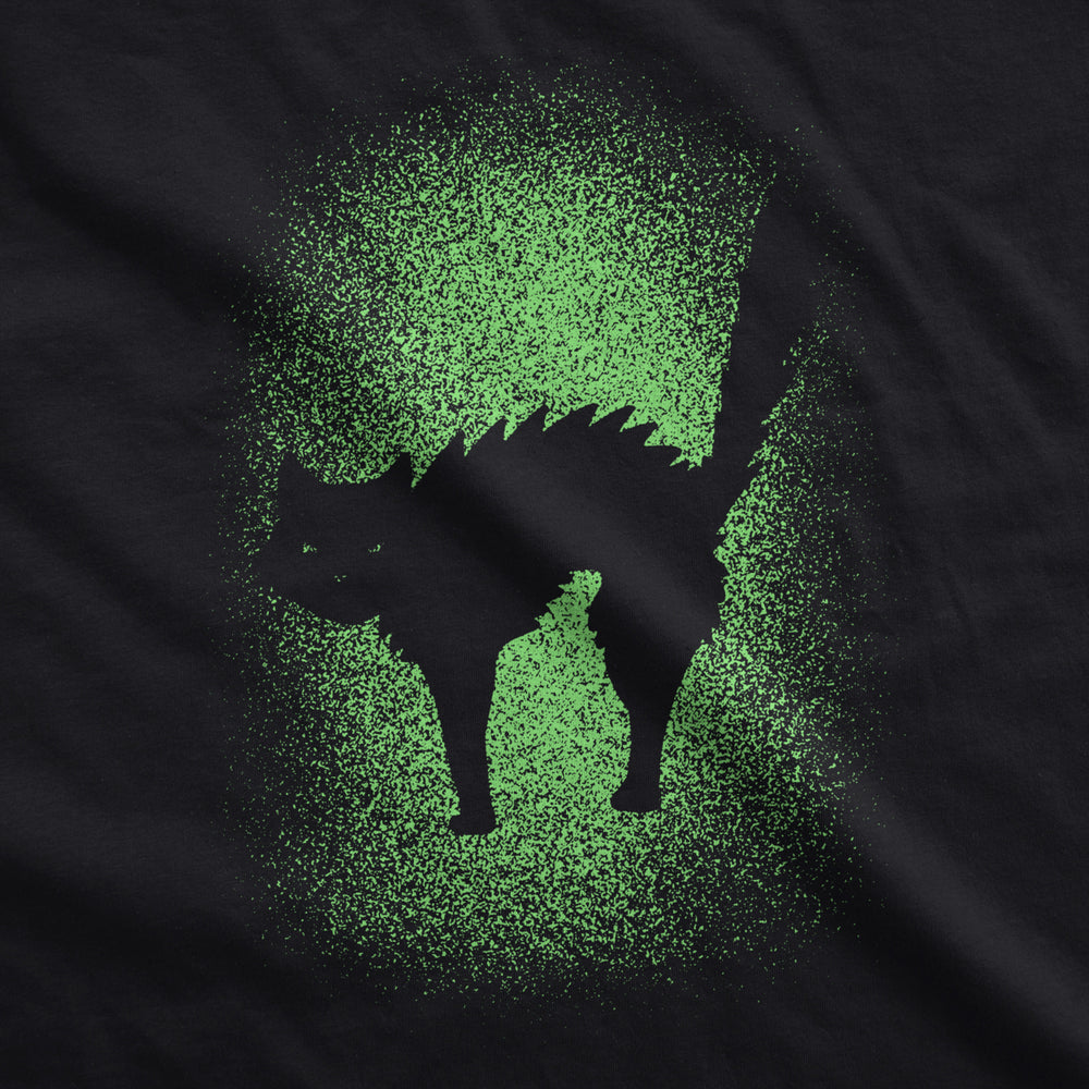 Womens Glowing Cat Glow In The Dark Cool Halloween T Shirt Funny Kitty Tee Image 2