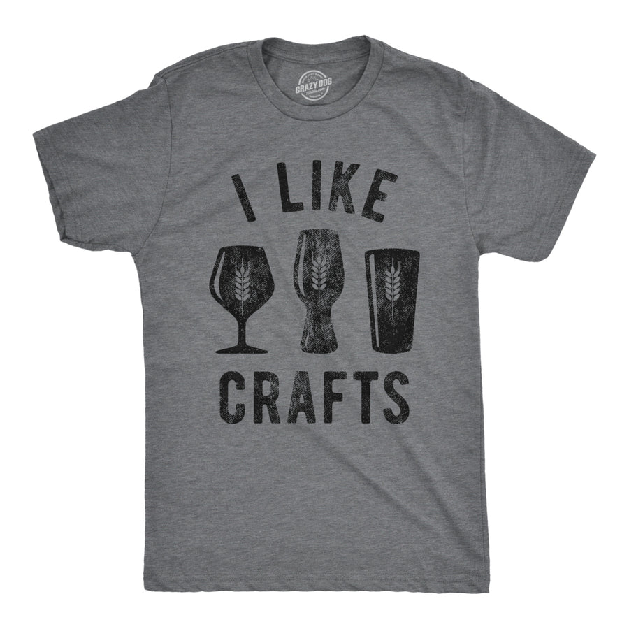 Mens I Like Crafts T shirt Funny Beer Lover Brew Drinking Party Tee Image 1