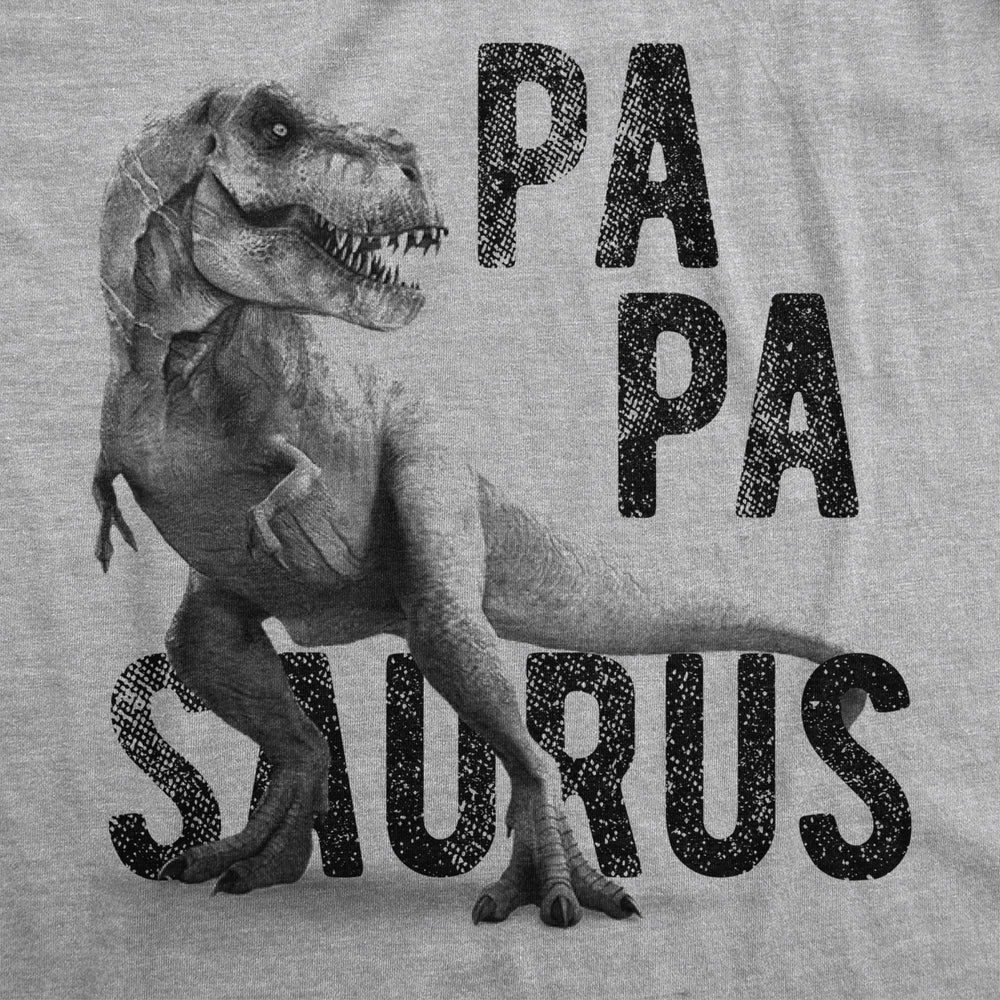 Mens Papasaurus Tshirt Funny Trex Dinosaur Fathers Day Graphic Novelty Tee Image 2