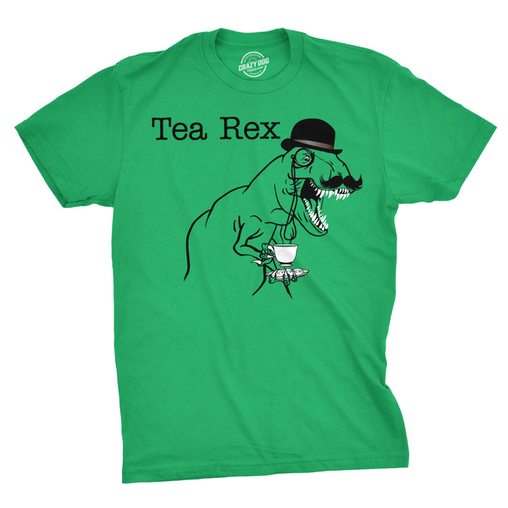 Mens Tea Rex T Shirt Funny Cute Dinosaur Graphic Vintage Saying Cool Tee Image 1