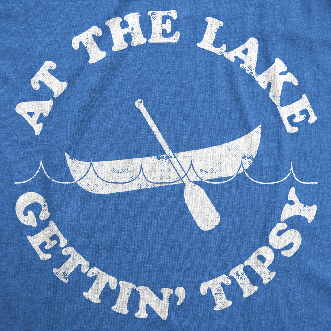 Womens At The Lake Gettin Tipsy Funny Shirts Hilarious Canoe Vintage Novelty T shirt Image 2