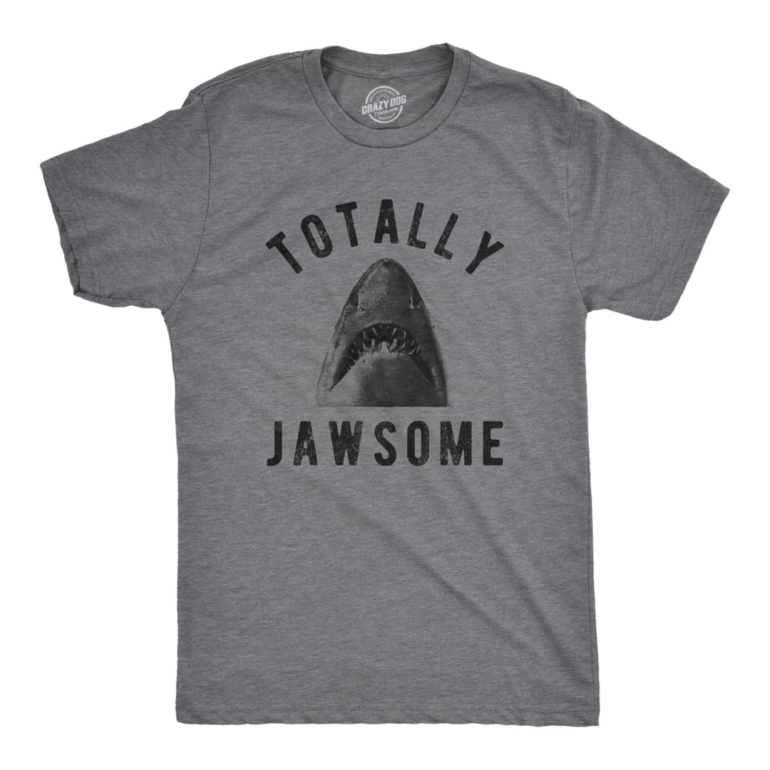 Mens Totally Jawsome Tshirt Funny Hilarious Shark Bite Graphic Novelty Tee Image 1