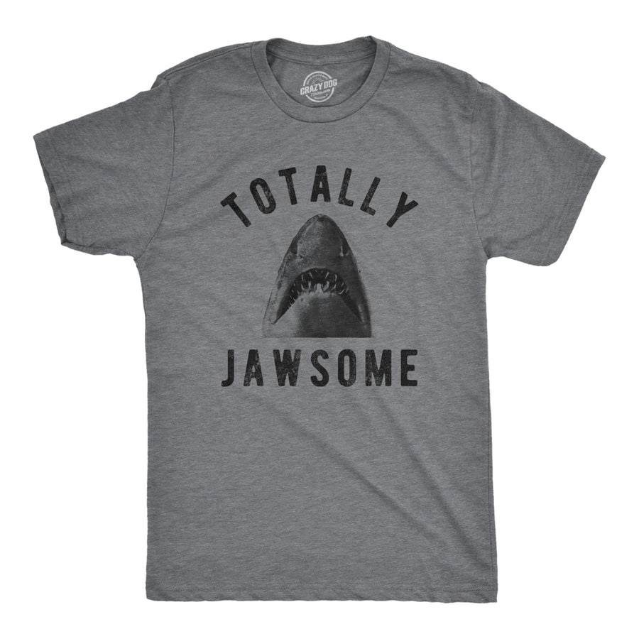 Mens Totally Jawsome Tshirt Funny Hilarious Shark Bite Graphic Novelty Tee Image 1