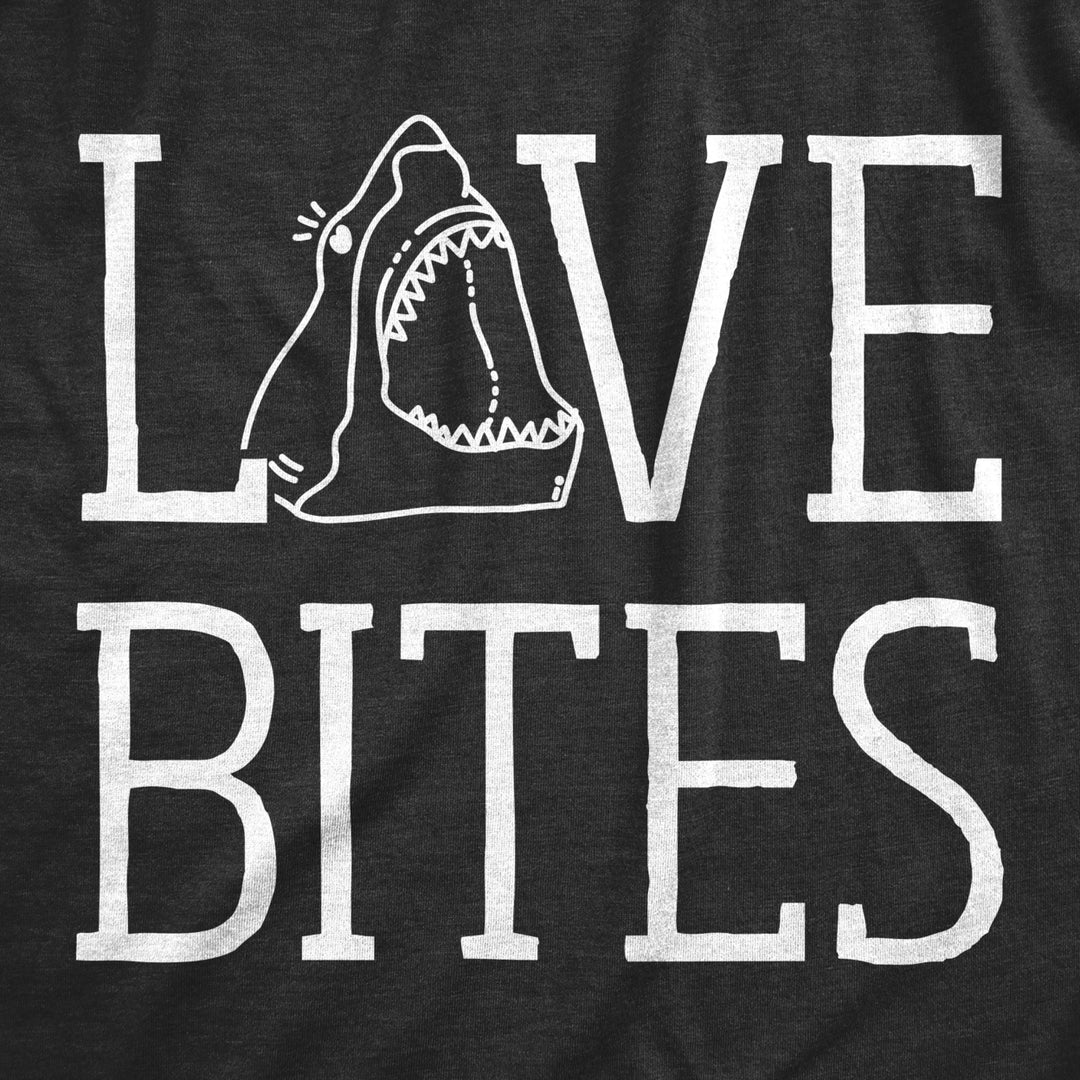 Mens Love Bites Funny Shark Dating Relationship Valentines Day T shirt Image 2