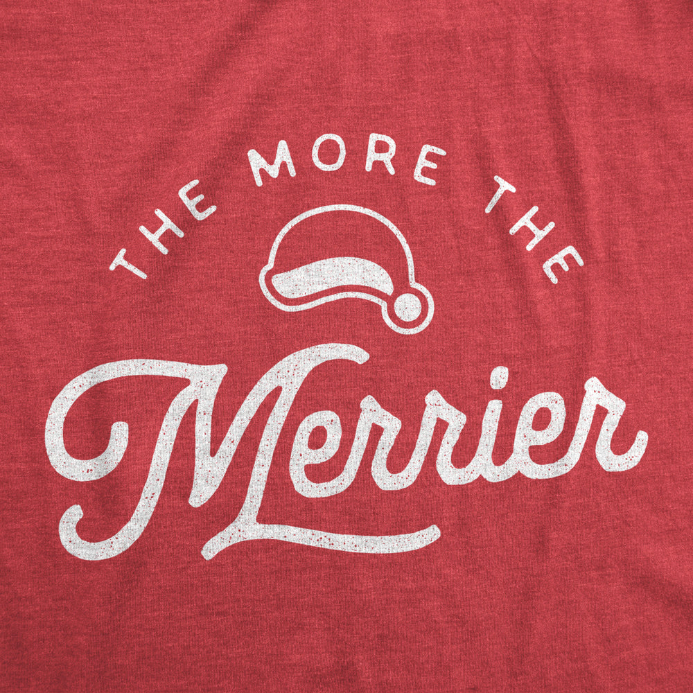 Maternity The More The Merrier Tshirt Funny Christmas Baby Pregnancy Announcement Tee Image 2