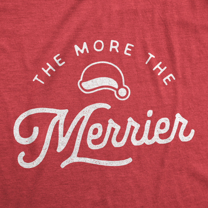 Maternity The More The Merrier Tshirt Funny Christmas Baby Pregnancy Announcement Tee Image 2