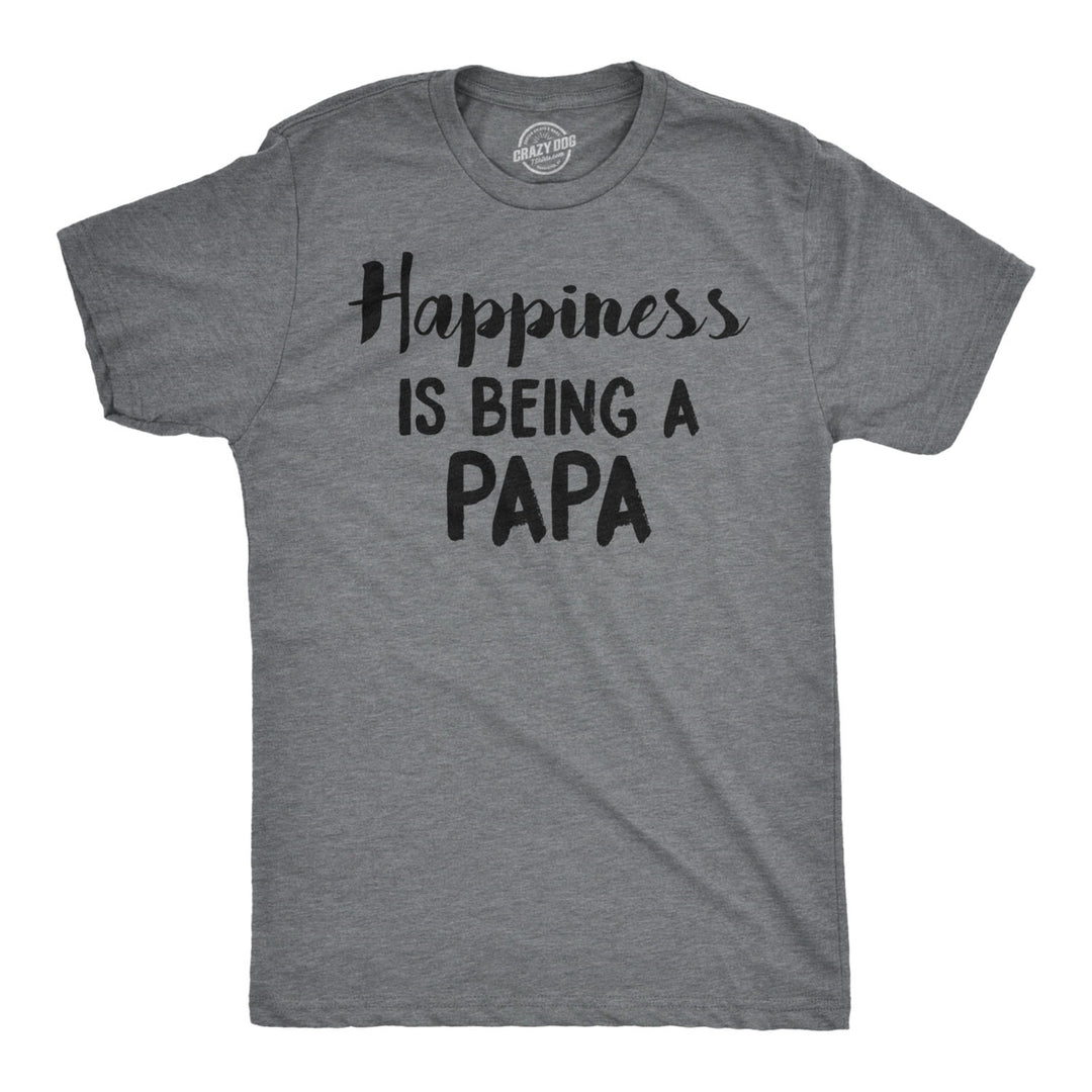 Mens Happiness Is Being a Papa Funny Grandpa Family Relationship T shirt Image 1