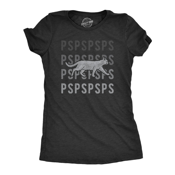 Womens Pspsps Cat Tshirt Funny Crazy Cat Lady Pet Kitty Lover Meow Graphic Novelty Tee Image 1