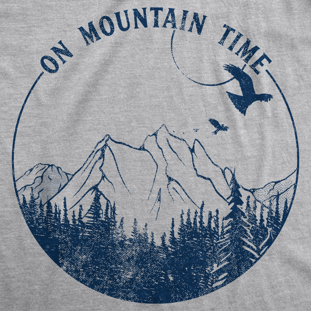 Womens On Mountain Time Tshirt Cute Outdoor Camping Tee For Ladies Image 2