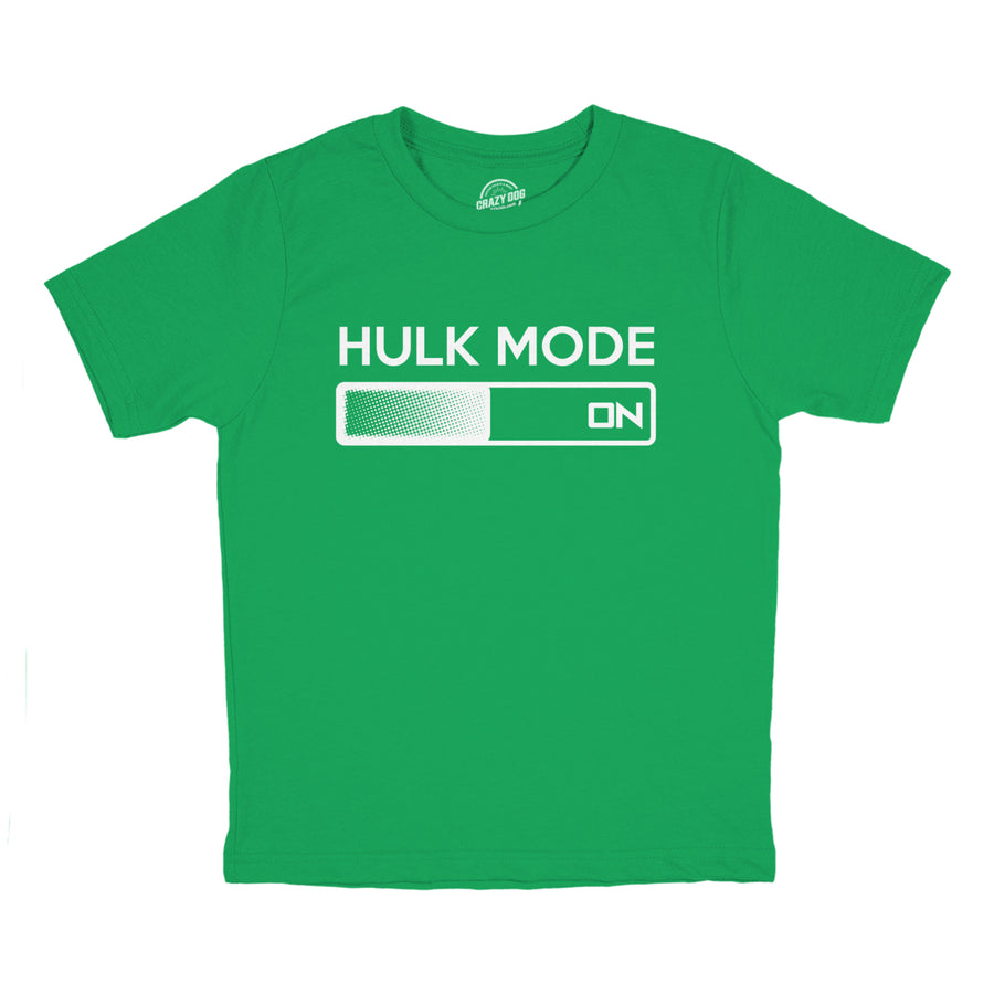 Youth Hulk Mode On T Shirt Funny Nerdy Tee Graphic Top for Kids Hilarious Image 1