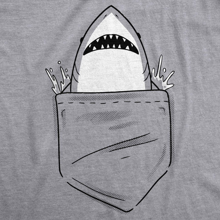Womens Pocket Shark Funny T shirts Printed Graphic Jaws Cool Shark Novelty T shirt Image 2
