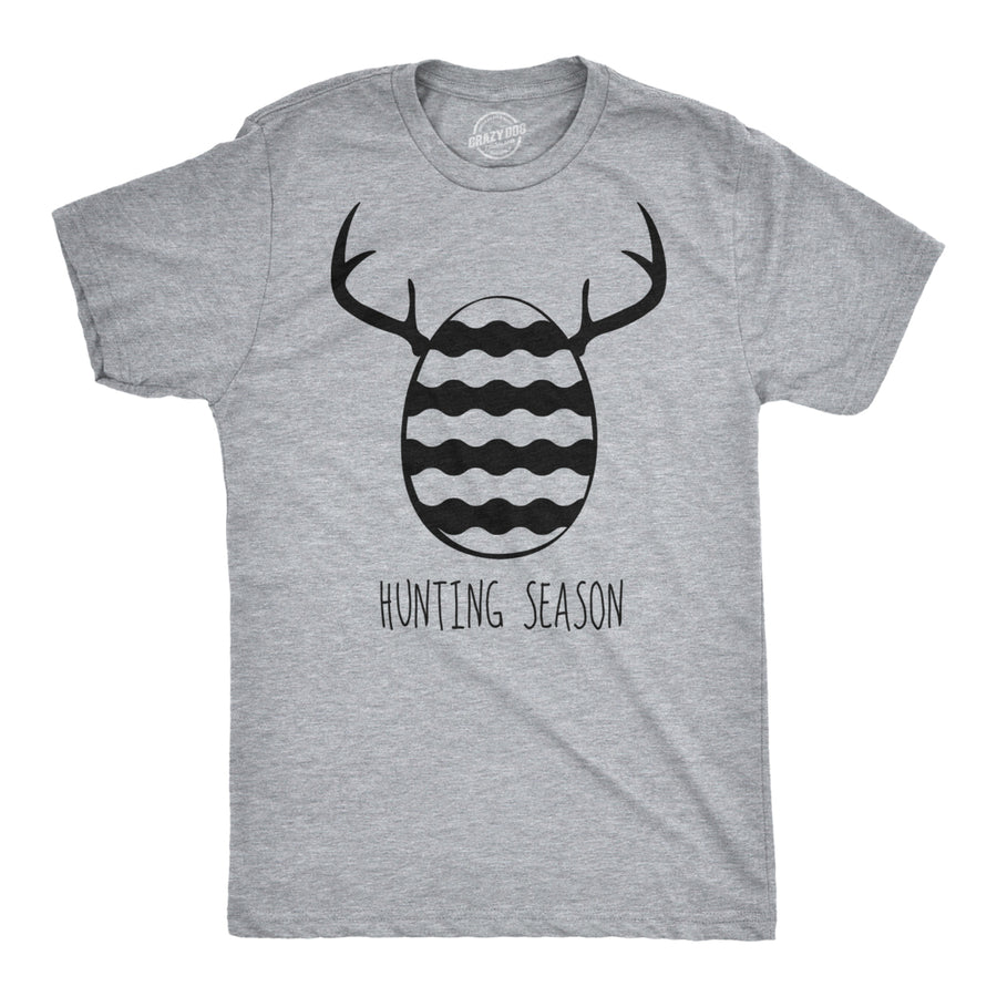 Mens Easter Egg Hunting Season Hunt Funny Deer Bunny Gift for Adult T Shirt Image 1