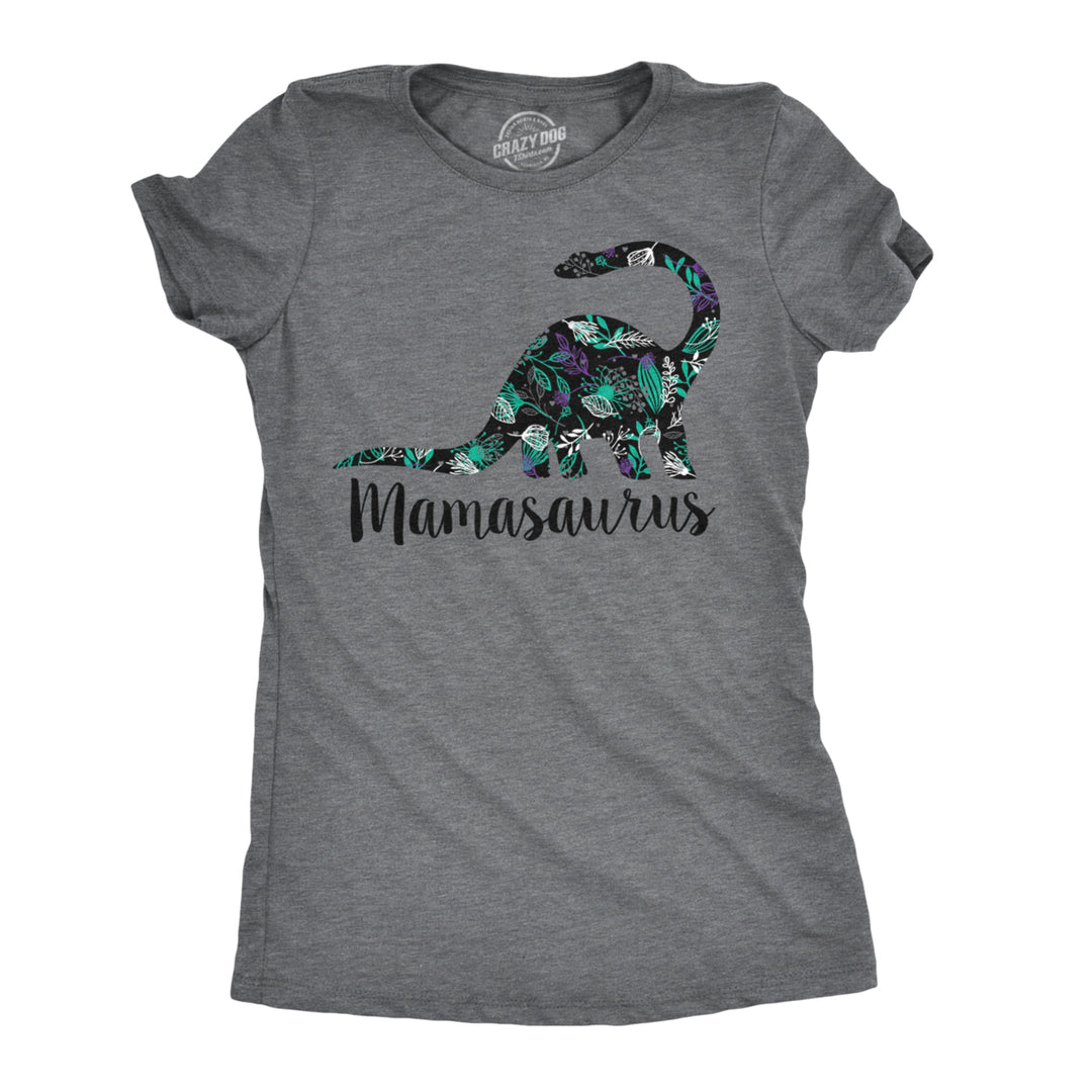 Womens Mamasaurus Dinosaur Mom T Shirt Gift for Mothers Day Funny Cool Graphic Image 1