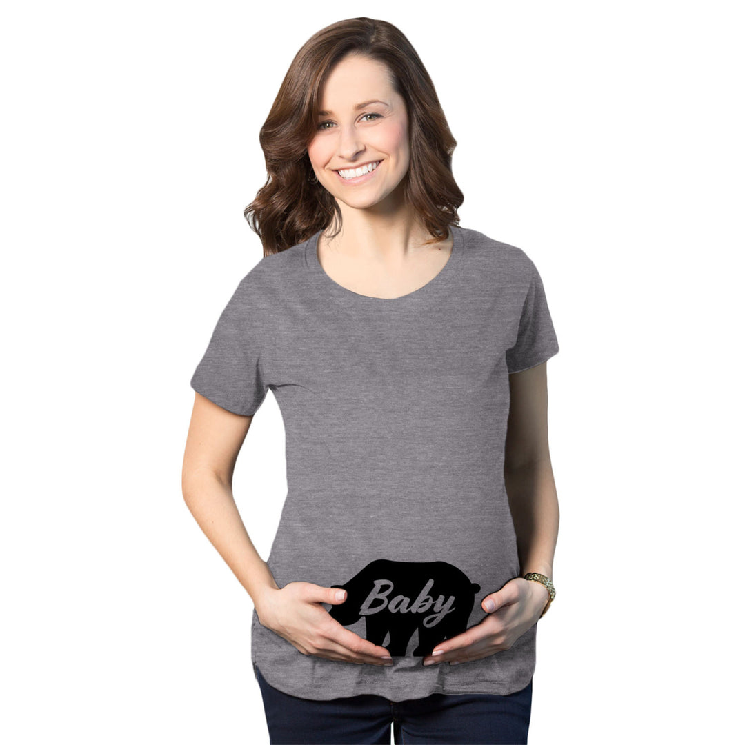 Maternity Baby Bear Tshirt Cute Adorable Pregnancy Tee For Expecting Mother Image 1