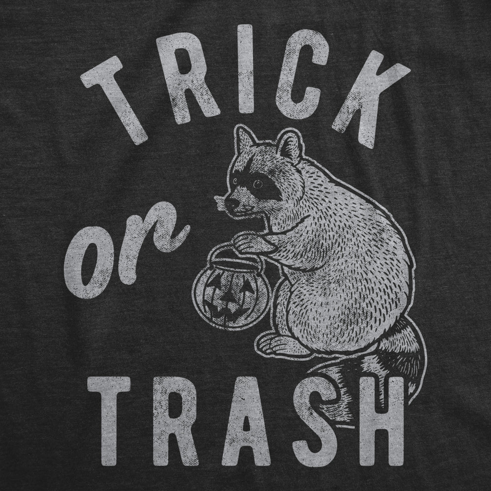 Mens Trick Or Trash Tshirt Funny Raccoon Trick Or Treat Halloween Novelty Tee Image 2