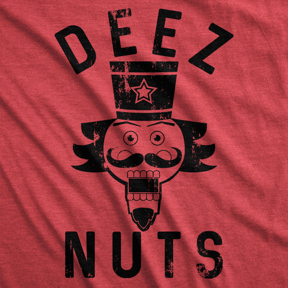 Mens Deez Nuts T shirt Funny Christmas Nutcracker Sarcastic Graphic Tee For Guys Image 2