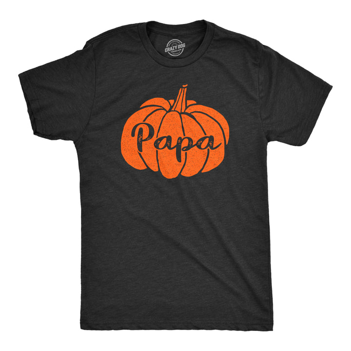 Mens Papa Pumpkin Tshirt Funny Family Halloween Tee Image 1