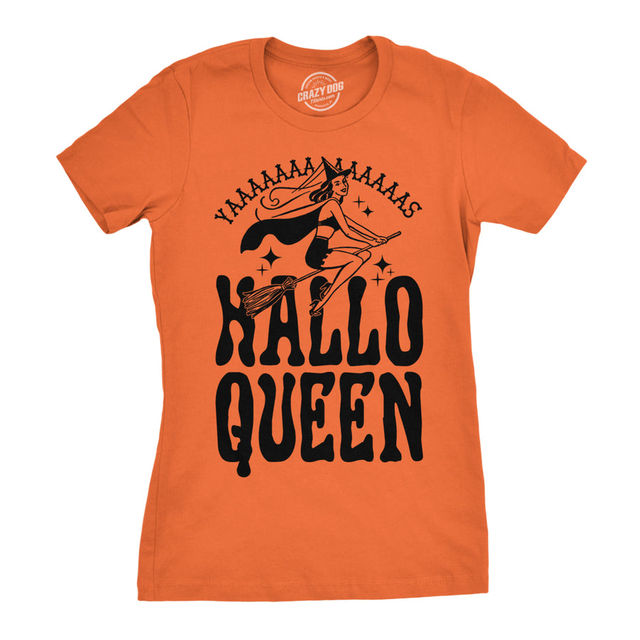 Womens HalloQueen Shirt Funny Halloween Queen Tee for Ladies Cute Costume T shirt Image 1