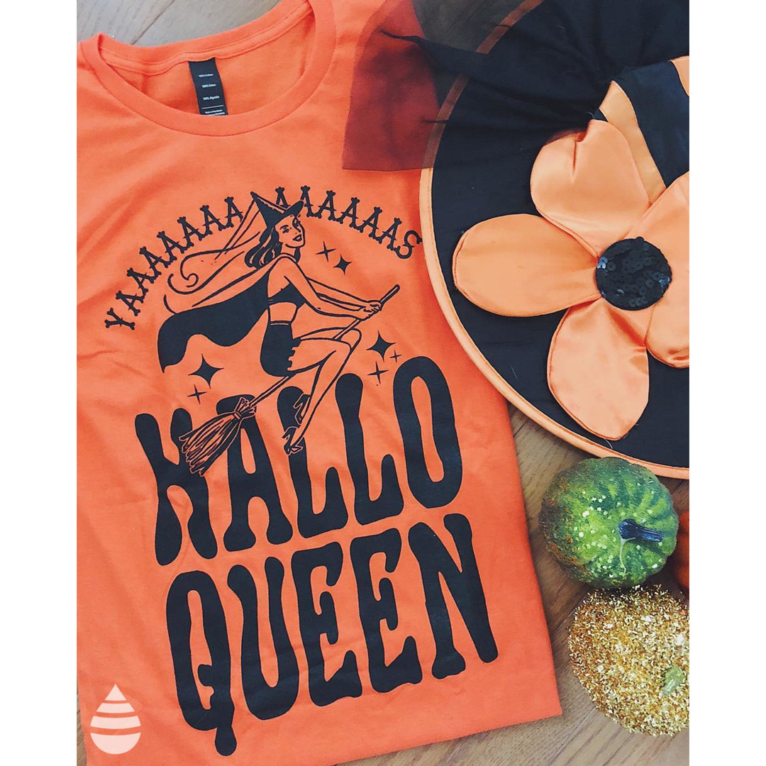 Womens HalloQueen Shirt Funny Halloween Queen Tee for Ladies Cute Costume T shirt Image 4