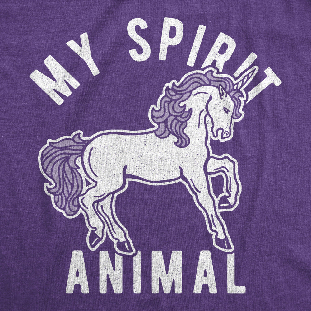 Womens My Spirit Animal: Unicorn Tshirt Funny Mythical Horse Sarcastic Graphic Novelty Tee Image 2