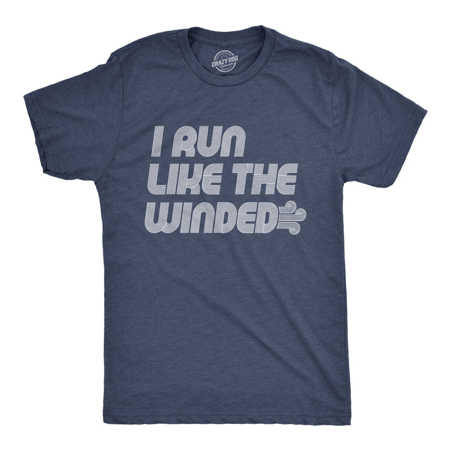 Mens I Run Like The Winded Tshirt Funny Jogging Fitness Tee Image 1