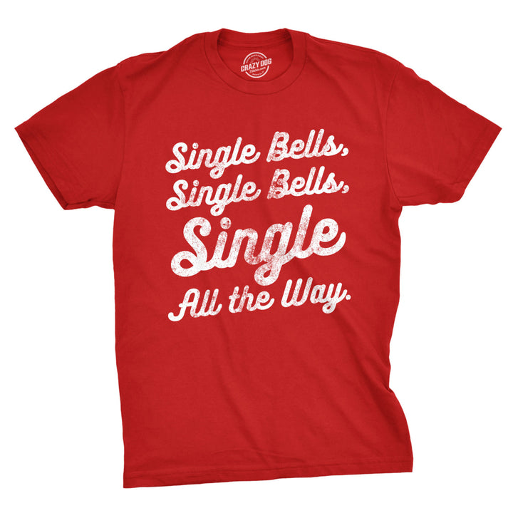 Mens Single Bells Tshirt Funny Christmas Jingle Bells Tee Image 1