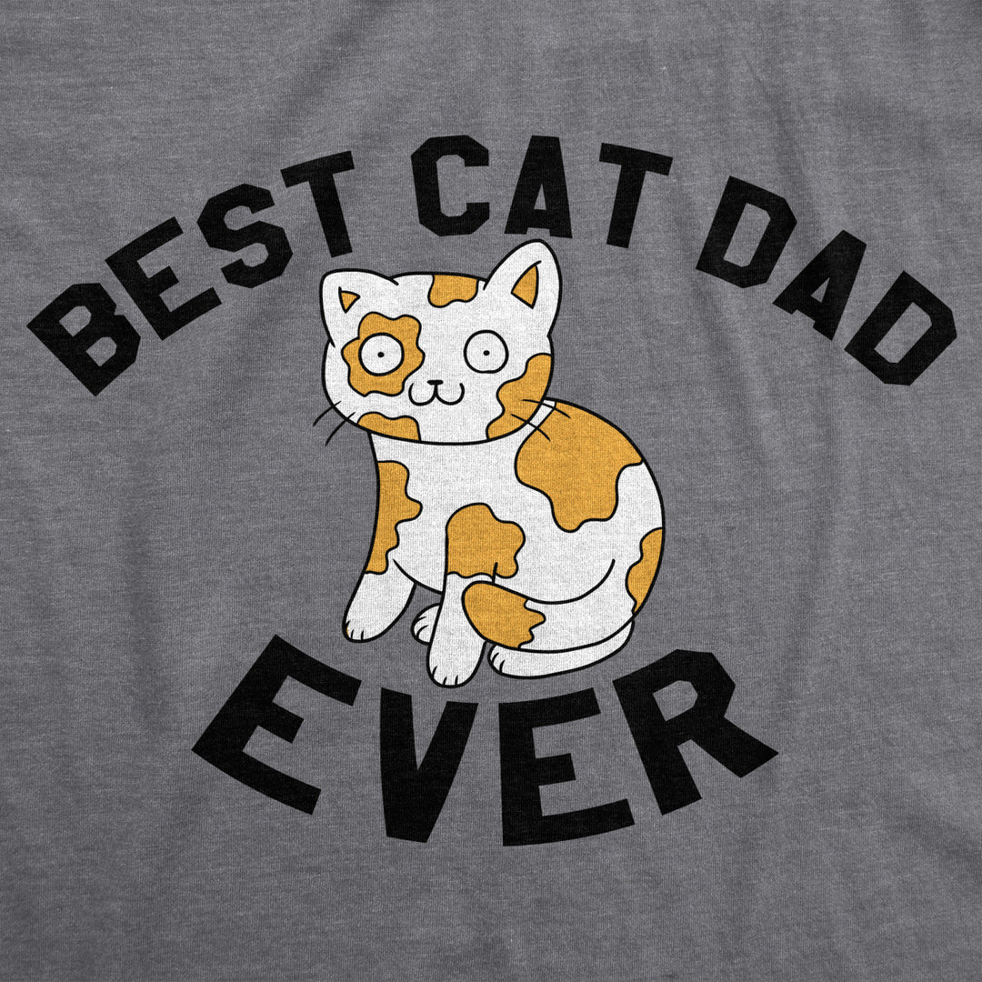 Mens Best Cat Dad Ever Funny Face T shirt Hilarious Pet Lover Graphic for Guys Image 2