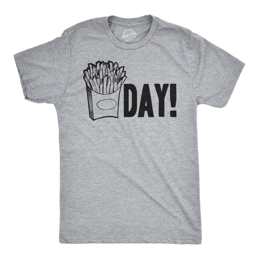 Mens Fry Day Friday T shirt Funny Fast Food French Fry Weekend TGIF Tee Image 1